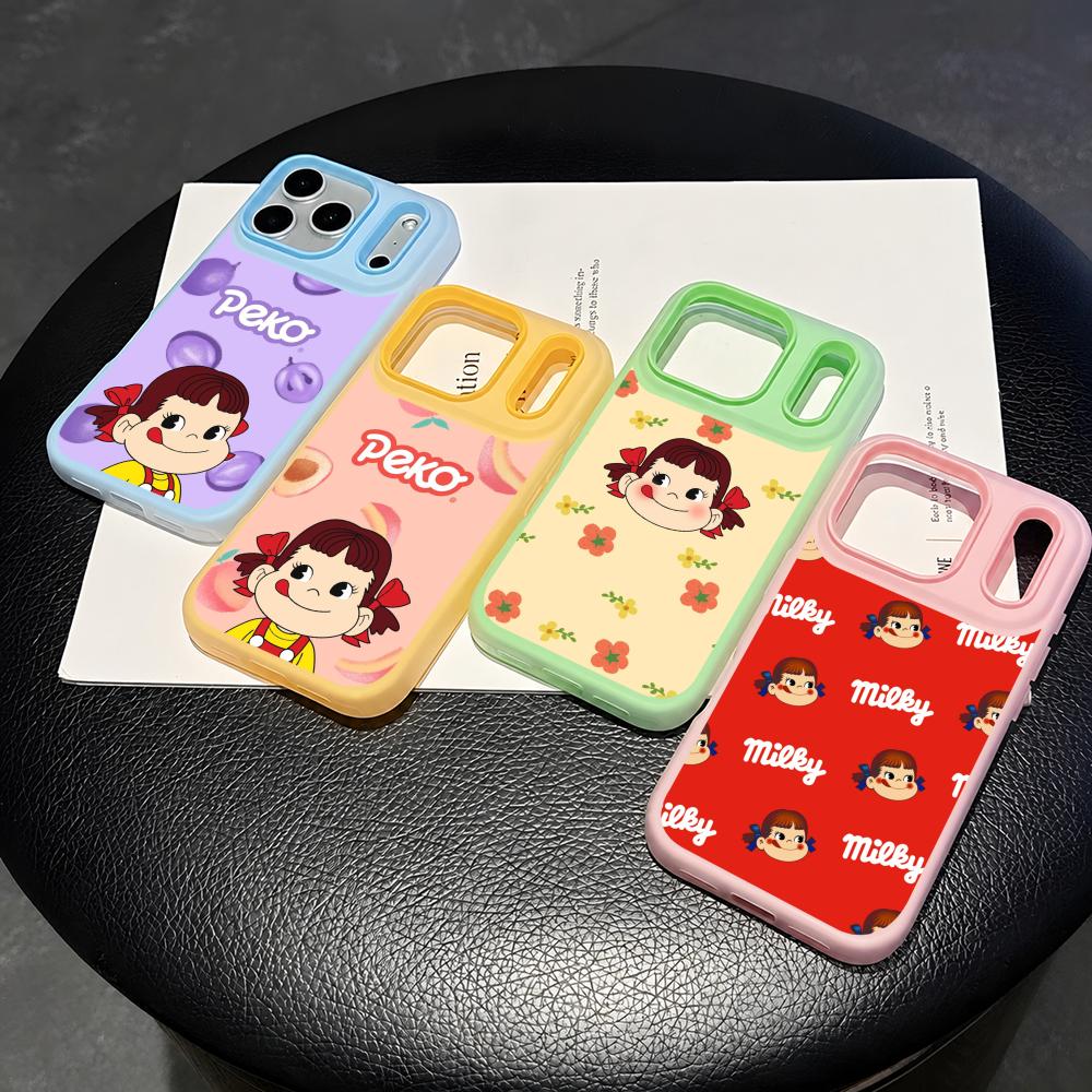Phone Cases With Card Holder - Fujiya Milky Peko-Chan Phone Case 2-in-1