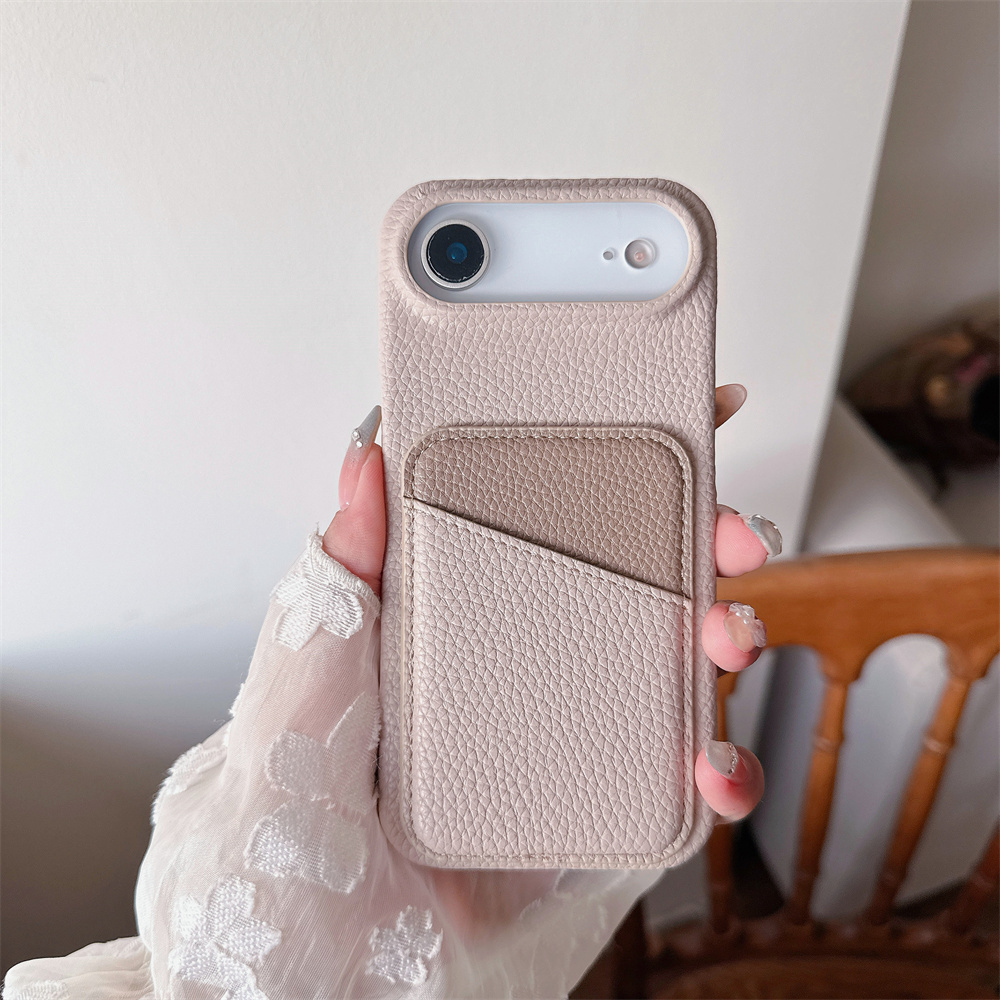 Phone Cases With Wallet On Back - Luxury Color Collision Leather Wallet Card