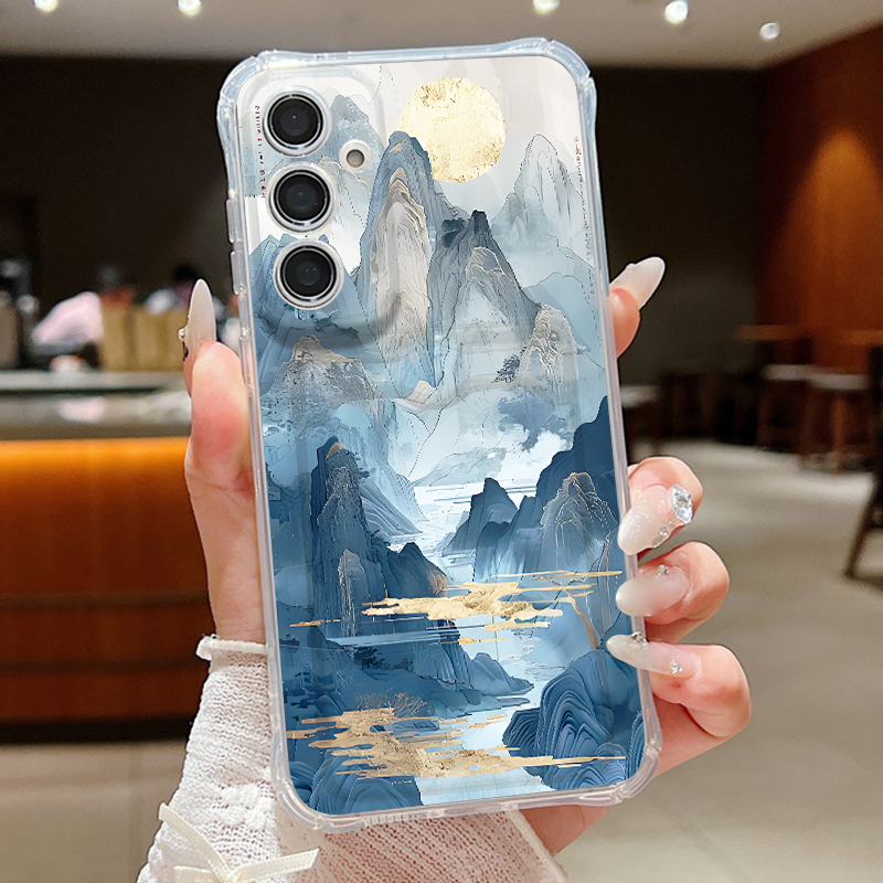 Phone Cases With Card Holder - Mountain Landscape Pattern Phone Case For