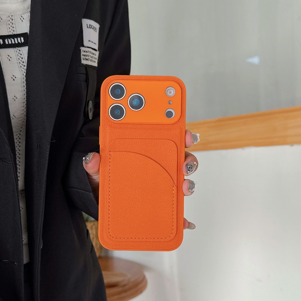 Leather Orange Color Card Hold - đánh giá và giá Phone Cases With Card Holder