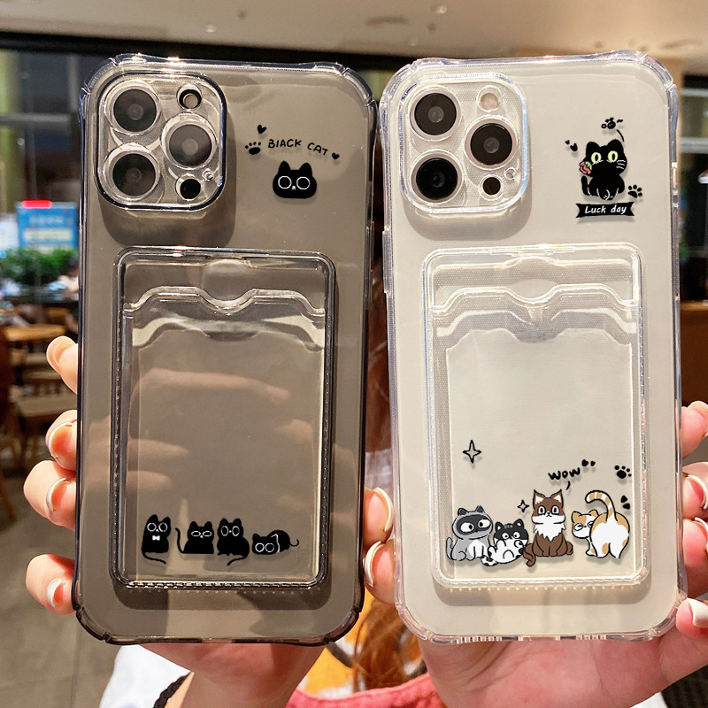 Cute Black Cat Phone Case For  - đánh giá và giá Phone Cases With Card Holder